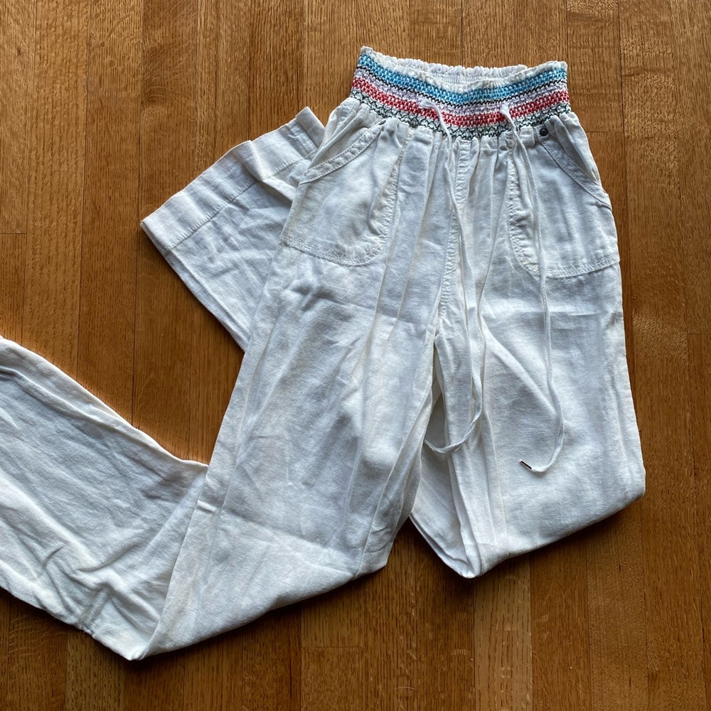 White Wide Leg Flowy Pants